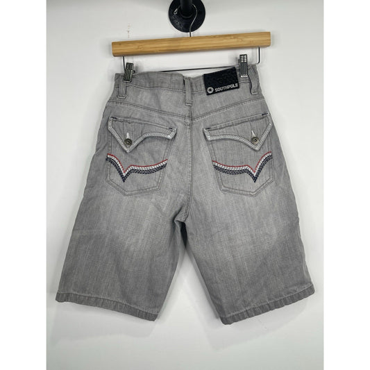 Women’s Y2K South Pole Jean Shorts Gray Baggy Loose Long Form Sz 12 28x11