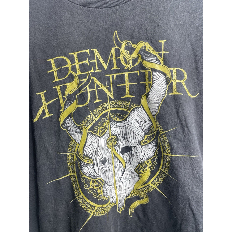 Vintage Y2K Demon Hunter Metal Band Black T-shirt Size Large