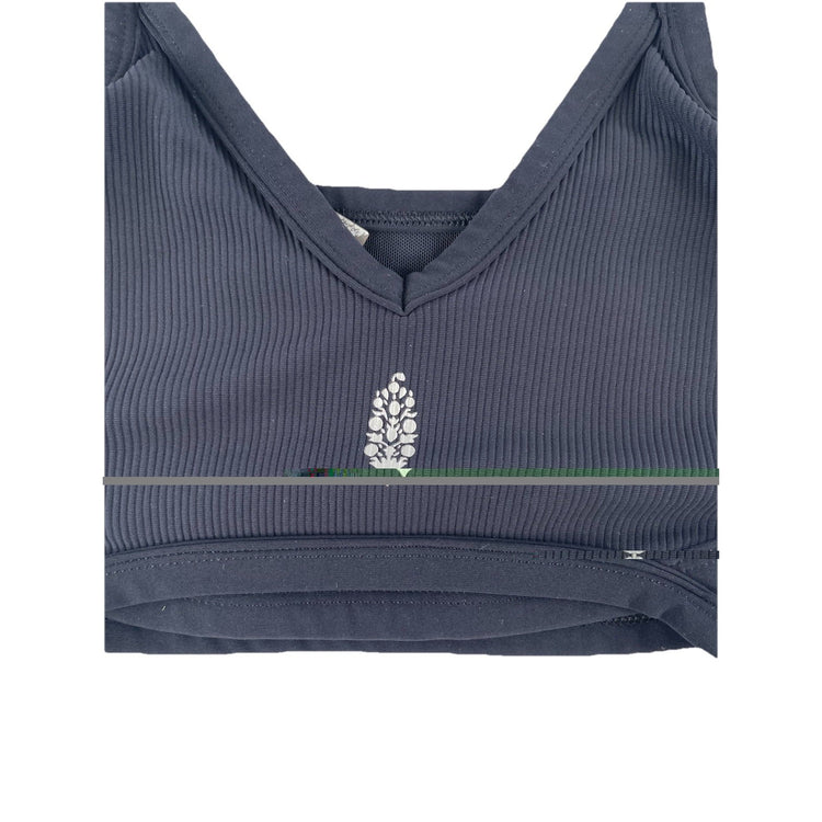 Womens Free People Movement Black Ribbed Strappy Sports Bra Size S