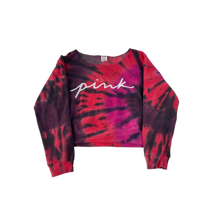 Women’s PINK Victorias Secret Red & Pink Off The Shoulder Sweater Size Medium