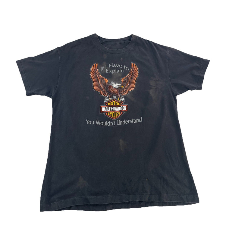 Mens Vintage 1996 Harley Davidson Black Cleveland Ohio T Shirt Size Medium