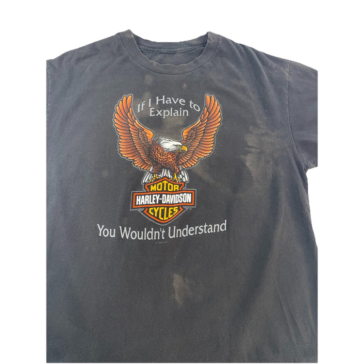 Mens Vintage 1996 Harley Davidson Black Cleveland Ohio T Shirt Size Medium