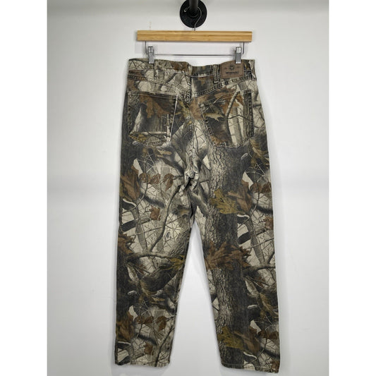 Wrangler Double Knee Camo Jeans Mens 34x34 Realtree Hardwood Denim Hunting