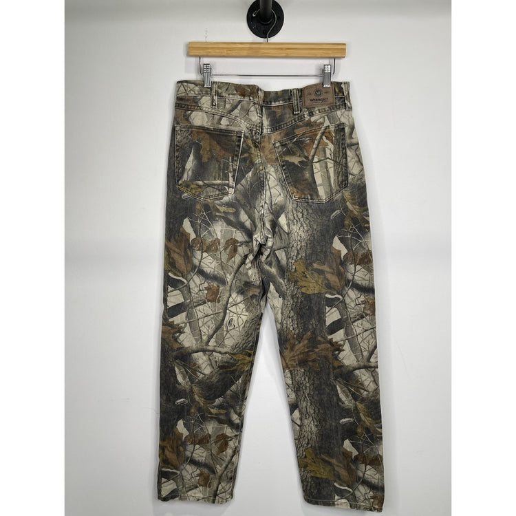 Wrangler Double Knee Camo Jeans Mens 34x34 Realtree Hardwood Denim Hunting