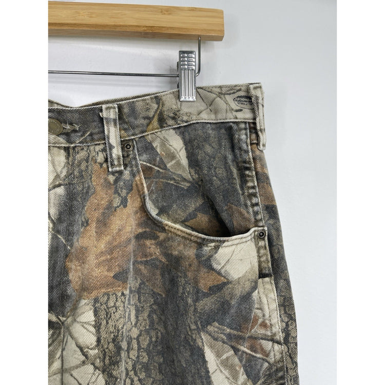 Wrangler Double Knee Camo Jeans Mens 34x34 Realtree Hardwood Denim Hunting