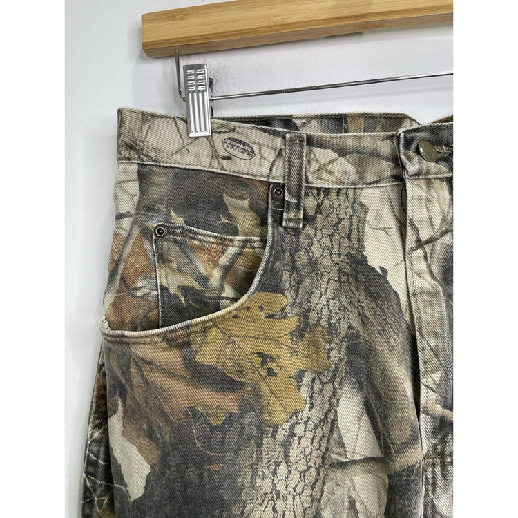 Wrangler Double Knee Camo Jeans Mens 34x34 Realtree Hardwood Denim Hunting