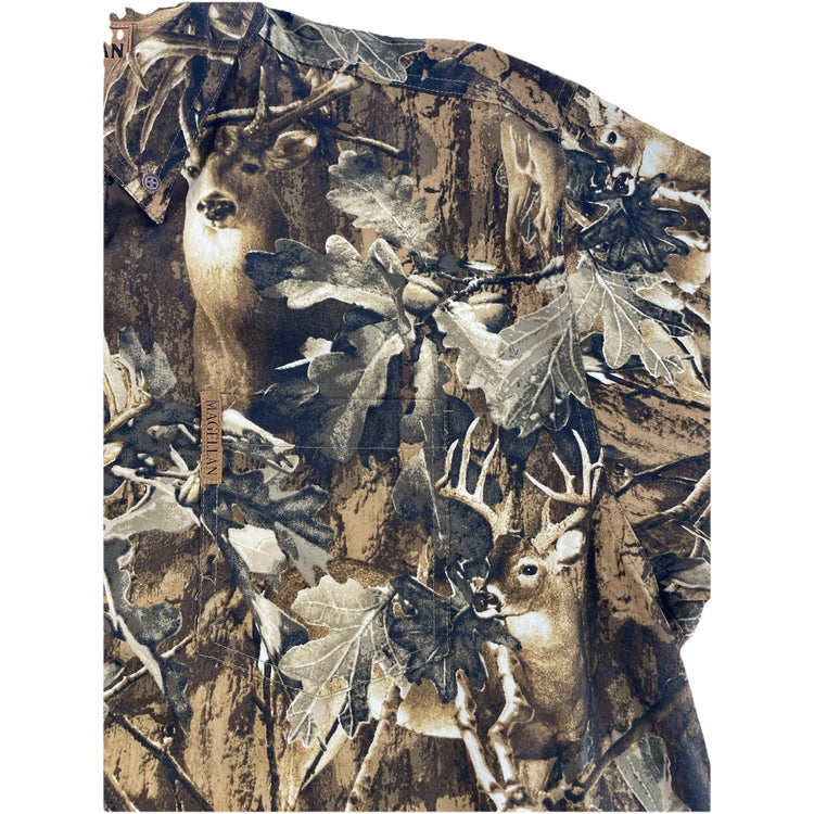 Mens Magellan Sportswear Buck Camo Pattern LongSleeve ButtonUp Shirt Size Xl