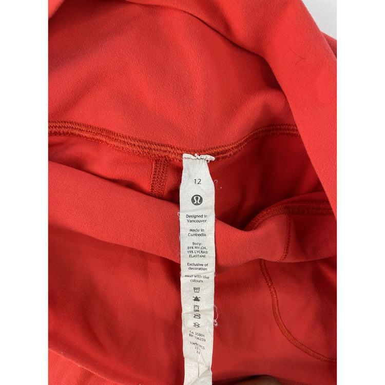 Women's Lululemon High-Rise Red Athletic Performance Leggings Size 12