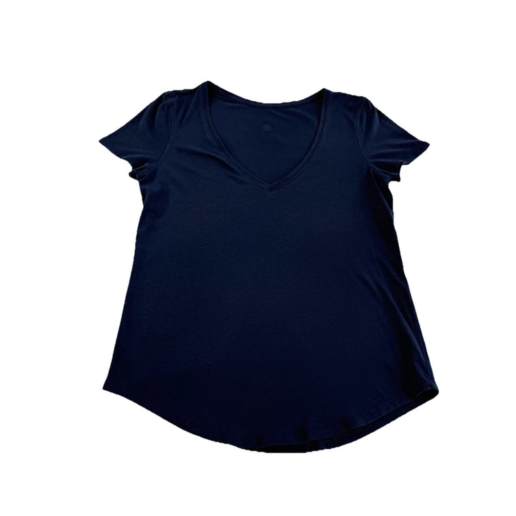 Lululemon Navy Blue V-neck Short Sleeve T-shirt