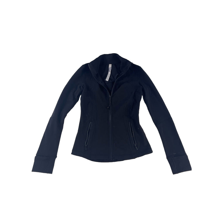 Womens Lululemon Black Solid Luon Full Zip Define Workout Track Jacket SIZE 6