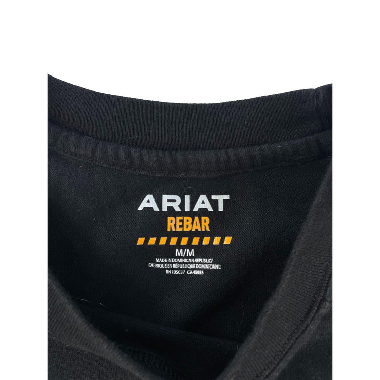 Mens Ariat REBAR Classic Black Shirt Sleeve Pocket Shirt Size Medium