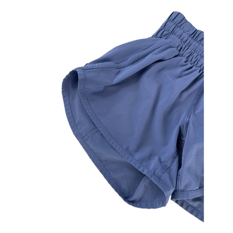 Womens Lululemon Blue Gray Track That High Rise Lined Running Shorts Size 0