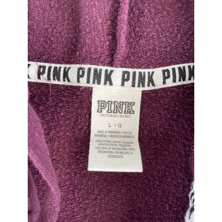 Womens Victoria's Secret PINK Maroon Graphic Quarter Zip Size L