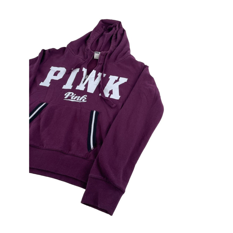 Womens Victoria's Secret PINK Maroon Graphic Quarter Zip Size L