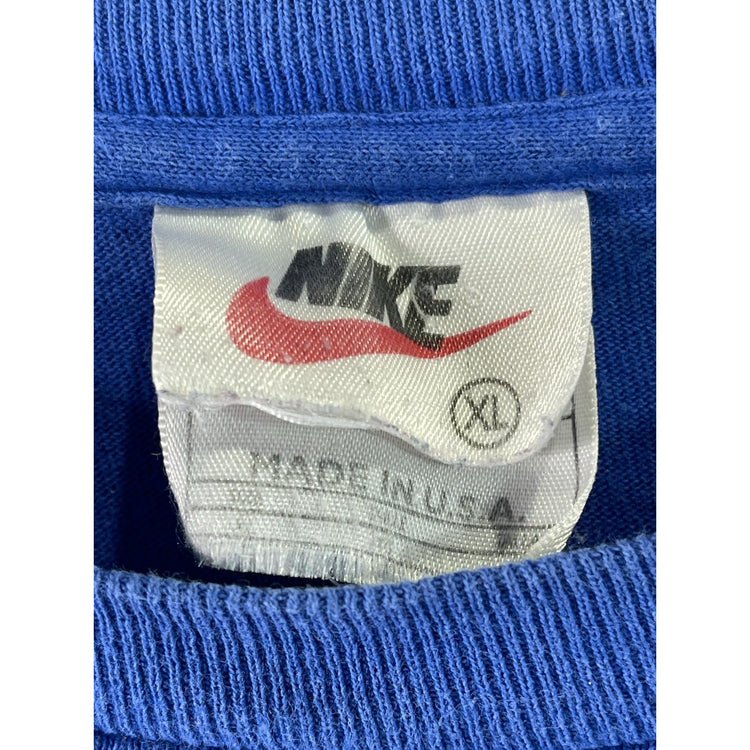 Vintage 90s Nike Athletics Blue Mens T Shirt