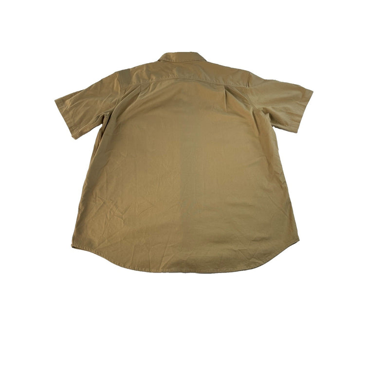 Mens Carhartt Beige Relaxed Fit Short Sleeve Button Down Shirt Size 2XLT