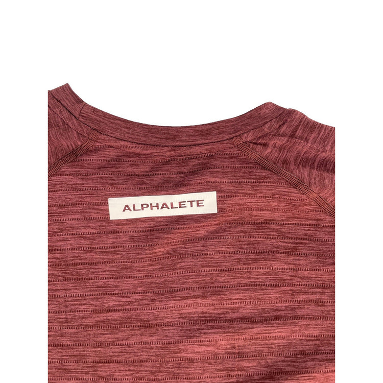 Mens Alphalete Performance Red Seamless Athletic Gym Workout Tee Size M