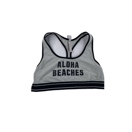 Womens Victoria’s Secret PINK Black & White ‘Aloha Beaches’ Sports Bra Size L
