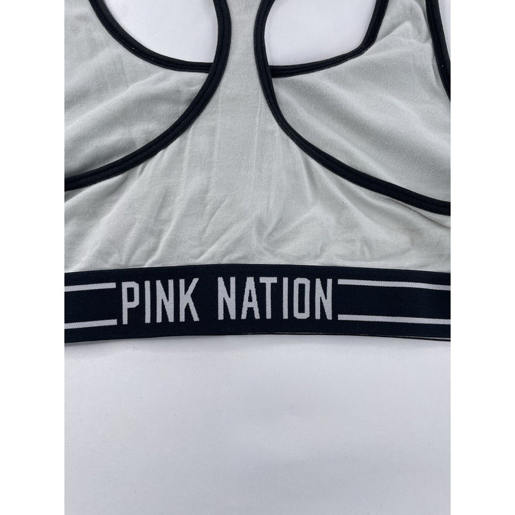 Womens Victoria’s Secret PINK Black & White ‘Aloha Beaches’ Sports Bra Size L