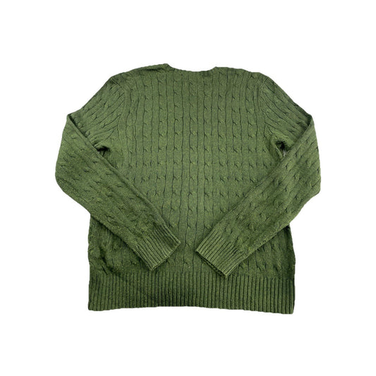 Mens Polo Ralph Lauren Size Medium Green V Neck Knitted Sweater
