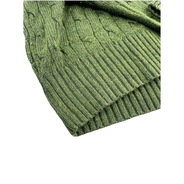 Mens Polo Ralph Lauren Size Medium Green V Neck Knitted Sweater