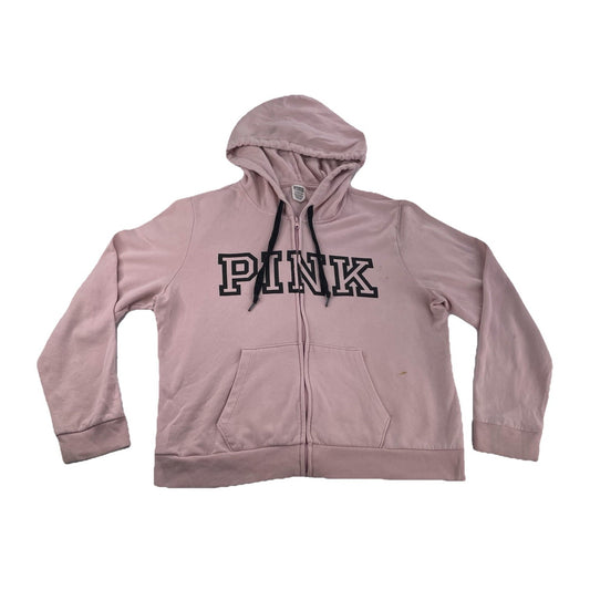 Women’s PINK Victoria Secret light Pink Zip Up Jacket Size XL