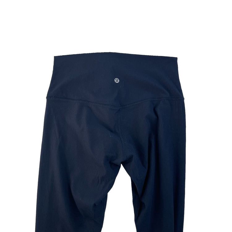 Women's Lululemon High-Rise Ribbed Athletic Leggings Navy Blue Size 8