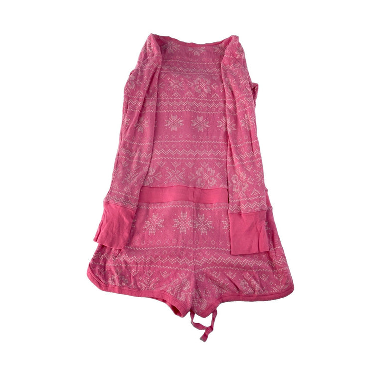 Women's Victoria's Secret Pink Snowflake Thermal Long Sleeve Romper Size S