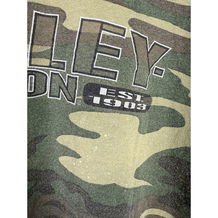 Vintage Mens Harley Davidson Camo T-shirt Spring Field,MO Sz XL