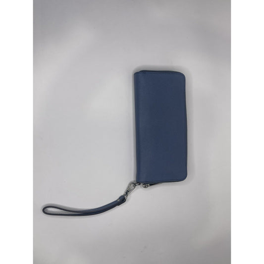 Blue Michael Kors Jet Set Travel Wallet Wristlet Zip Card Holder Organizer