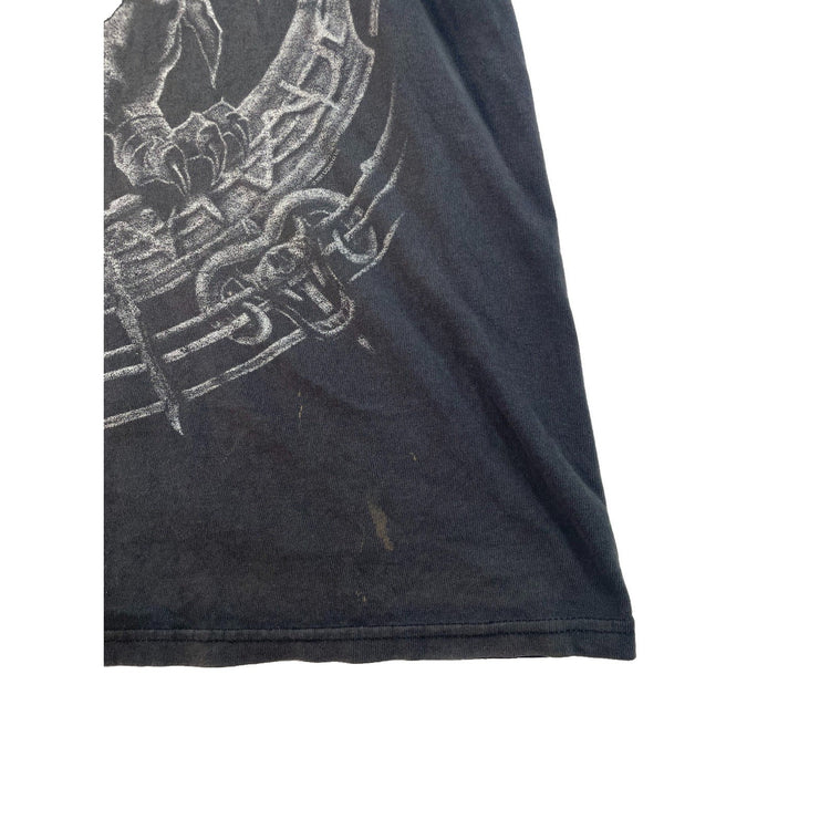 Men's Vintage Style Fantasy Dragon Graphic Black T-Shirt Size XL