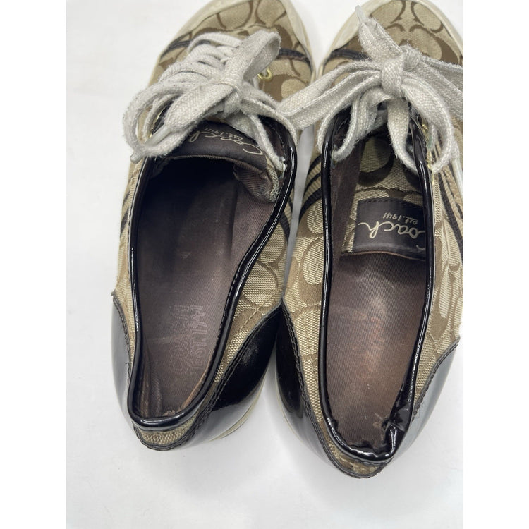 WOMENS COACH SIGNATURE Folly LACE UP TENNIS ATHLETIC FASHION SHOE Size 8