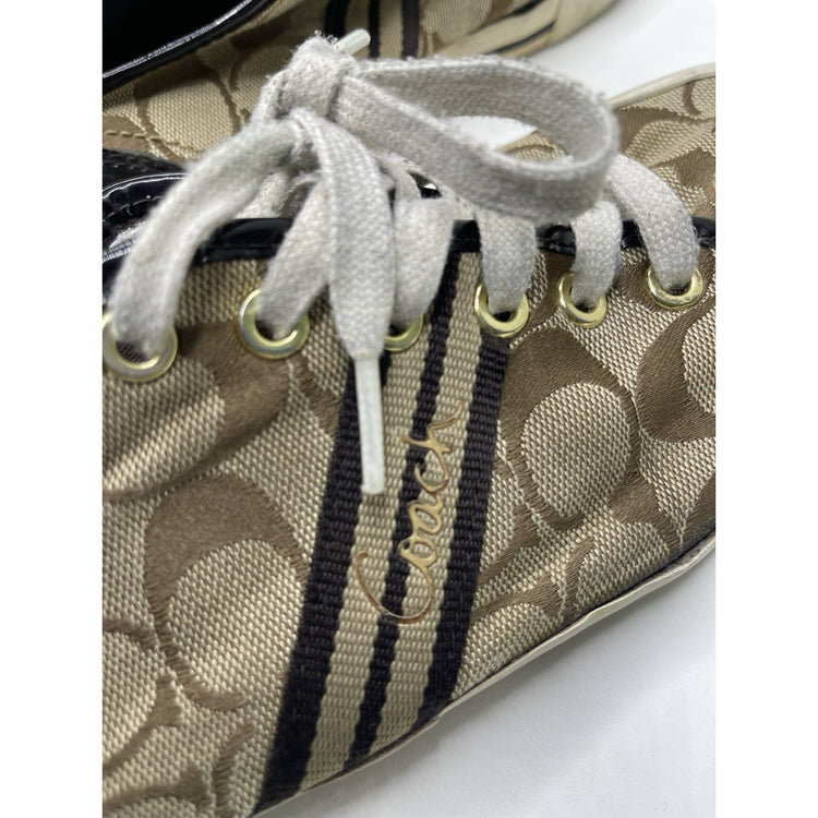 WOMENS COACH SIGNATURE Folly LACE UP TENNIS ATHLETIC FASHION SHOE Size 8