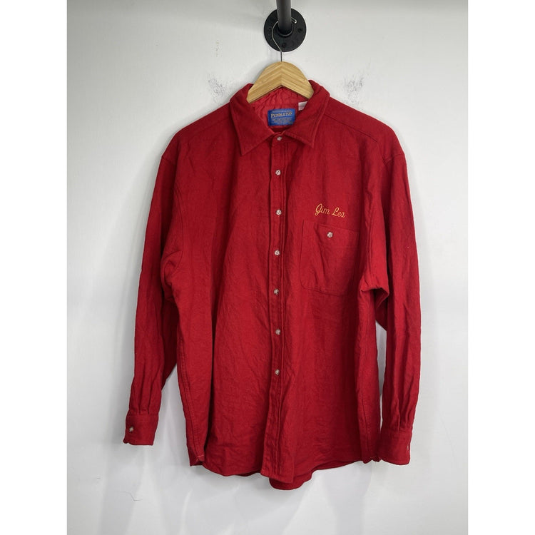 Men’s Pendleton Lodge Red Shirt 100% Pure Virgin Wool Long Sleeve Western Sz 2XL