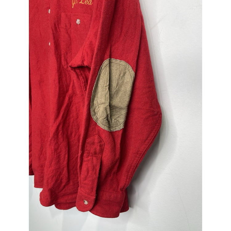 Men’s Pendleton Lodge Red Shirt 100% Pure Virgin Wool Long Sleeve Western Sz 2XL