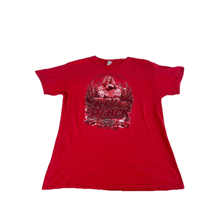 Mens Gildan VNV/LV MC Red Oklahoma Graphic T Shirt Size Large