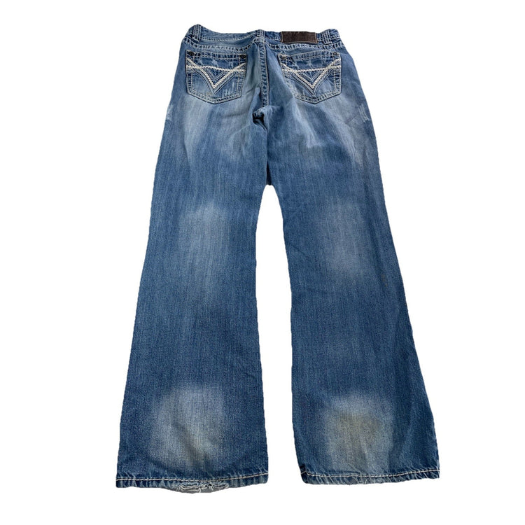 Men’s Rock&Roll Cowboy Relaxed Bootcut Lightwash Blue Jeans Size 34