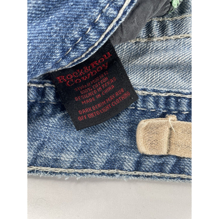 Men’s Rock&Roll Cowboy Relaxed Bootcut Lightwash Blue Jeans Size 34