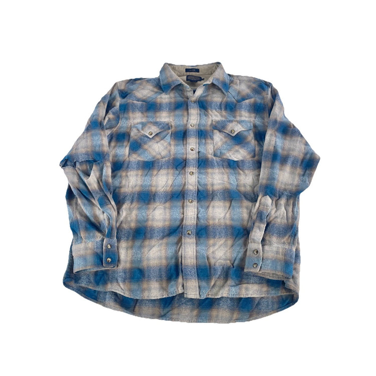 Mens Pendleton Western Canyon Plaid Multicolor Flannel Size Xl