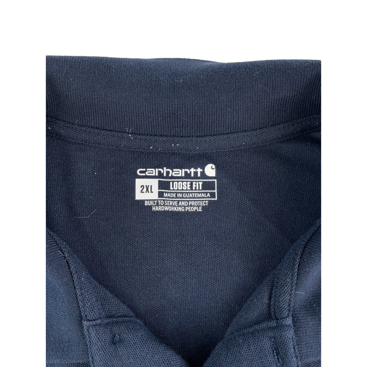 Mens Carhartt Dark Navy Blue Loose Fit Collared Shirt Size 2XL