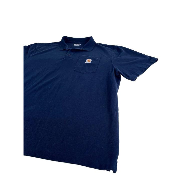 Mens Carhartt Dark Navy Blue Loose Fit Collared Shirt Size 2XL