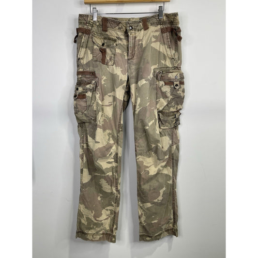 Womens Vintage Y2K Gap Cargo Pants Camo Loose Paratrooper Military Utility Sz 10