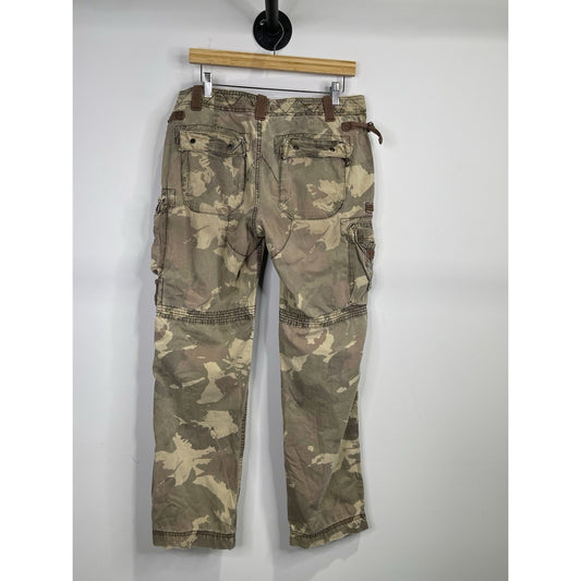 Womens Vintage Y2K Gap Cargo Pants Camo Loose Paratrooper Military Utility Sz 10