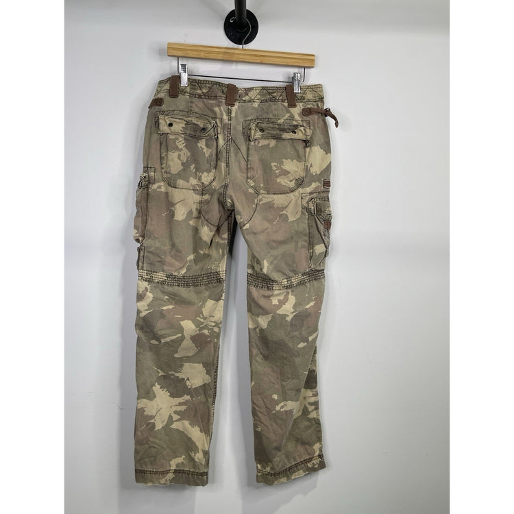 Womens Vintage Y2K Gap Cargo Pants Camo Loose Paratrooper Military Utility Sz 10
