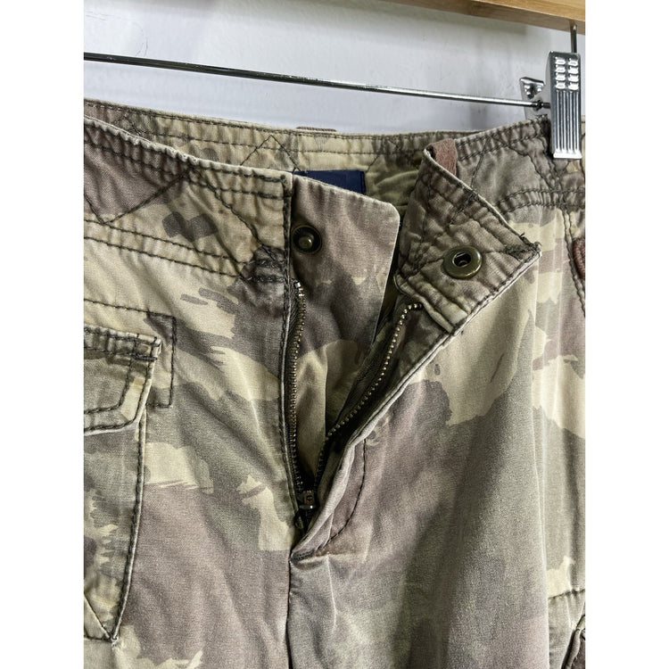 Womens Vintage Y2K Gap Cargo Pants Camo Loose Paratrooper Military Utility Sz 10