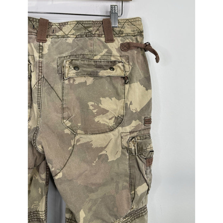 Womens Vintage Y2K Gap Cargo Pants Camo Loose Paratrooper Military Utility Sz 10
