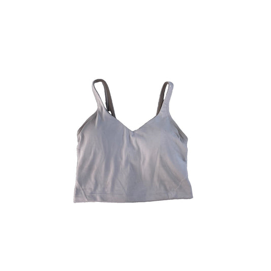 Women's Lululemon White V-Neck Cropped Sports Bra