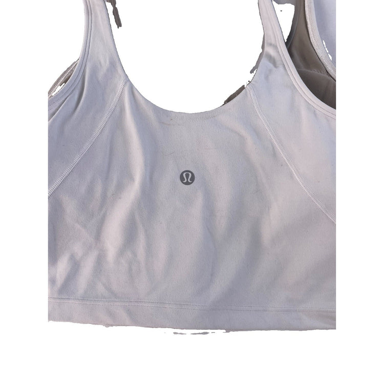 Women's Lululemon White V-Neck Cropped Sports Bra