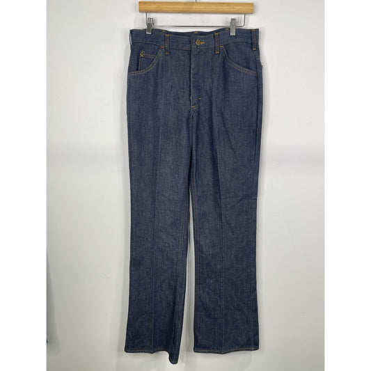 Men’s VTG Lee Regular Straight Jeans Stretch Regular Fit Dark Blue 35x33