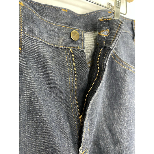 Men’s VTG Lee Regular Straight Jeans Stretch Regular Fit Dark Blue 35x33